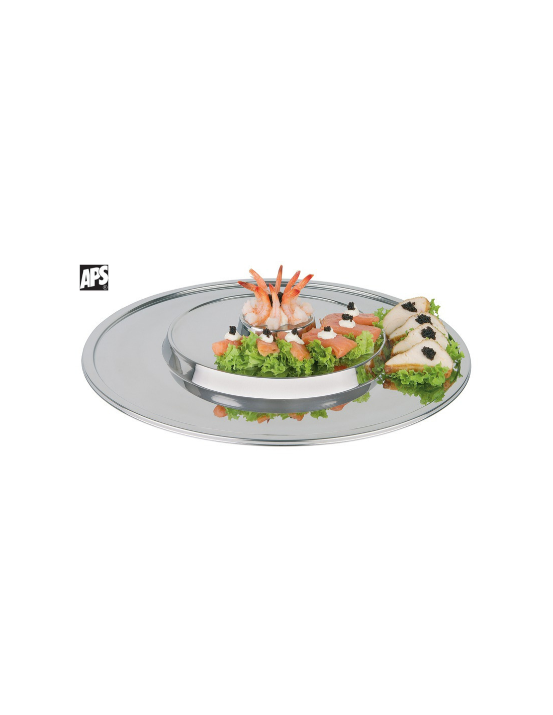 Plateau inox de présentation buffet 48 cm APS