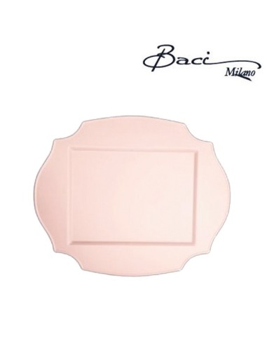 Plateau ovale décoré 50 cm Mélamine Rose