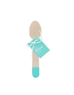 Lot de 6 cuillères en bambou - Turquoise