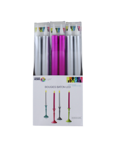Set de 2 bougies baton LED 28 cm 2