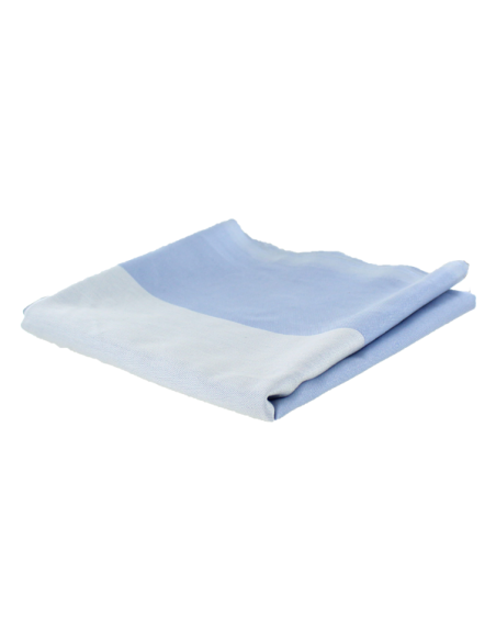 Nappe Carrée Bleu effet Satin 90 cm