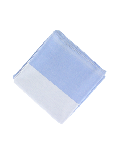 Nappe Carrée Bleu effet Satin 90 cm