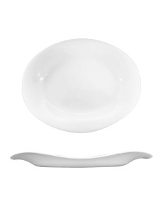 Plat oval ondulée Verre Opale 34.5 cm Blanche