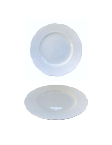 Assiette plate 27 cm en porcelaine blanche