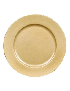 Décoration plate dorée 33 cm effet GLITTER
