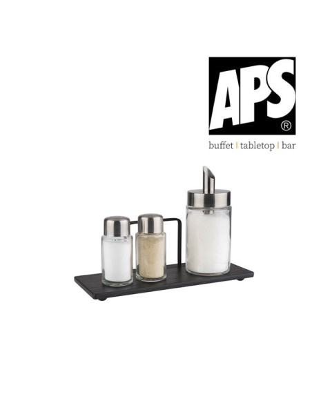 Set 4 pièces sel, poivre et Sucrier 23 x 9 cm APS
