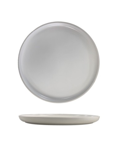Assiette Entremet bord relevé blanc BONE CHINA 24,5 cm