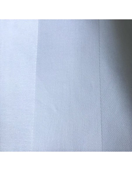 Chemin de table damassé bande satin blanc cassé 50 x 120 cm