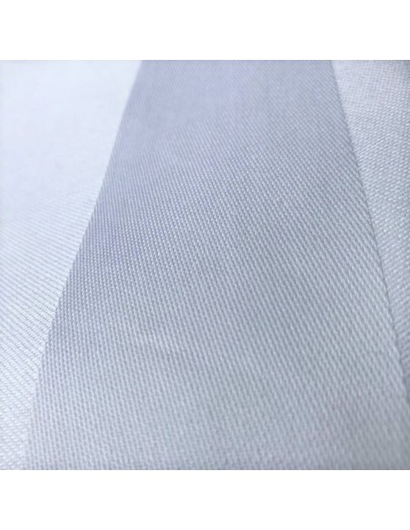 Chemin de table damassé bande satin blanc cassé 50 x 120 cm