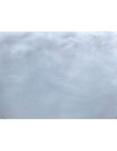 Nappe de table damassée bande satin blanc cassé 150 x 150