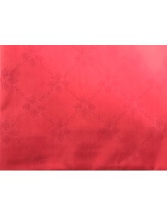 Nappe de table damassée rouge motif fleur 200 x 140 cm