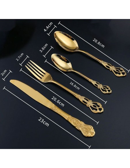 Couverts inox doré 18-10 baroque Or REF : SQ111