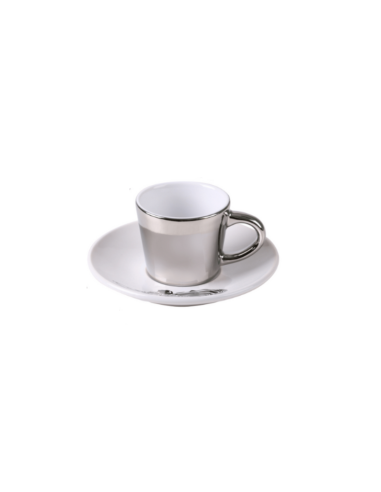 Tasse à café couleur argent en porcelaine Ref:54707