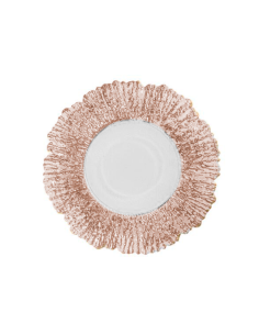Assiette plate en verre en feuille couleur rose 27 cm REF...