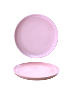 Assiette plate bord haut rose Réf:008-D1