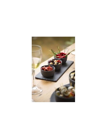 Assiette rectangulaire Basalt noir 30x16 cm Réf: 640605