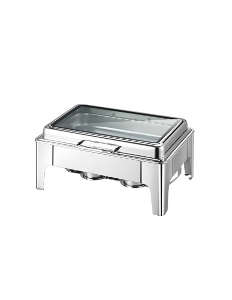 Chafing dish argent vitré Roll Top 9 L Réf: LT-523-1A