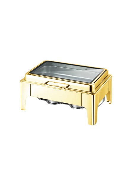 Chafing dish doré vitré Roll Top 9 L Réf: LT-523-1B