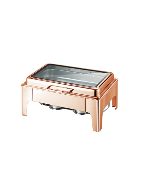 Chafing dish cuivré vitré Roll Top 9 L Réf: LT-523-1C