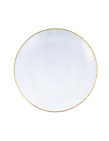 Assiette plate en verre filet or Florence 28cm Réf : 564062