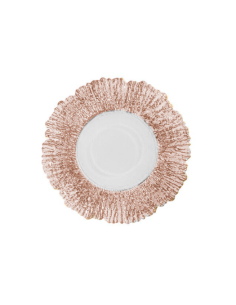 Assiette dessert en verre en feuille couleur rose 21 cm...