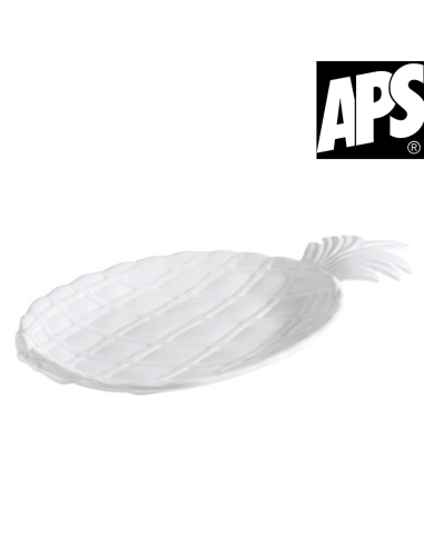 Assiette présentation en mélamine blanc forme ananas APS 30 cm