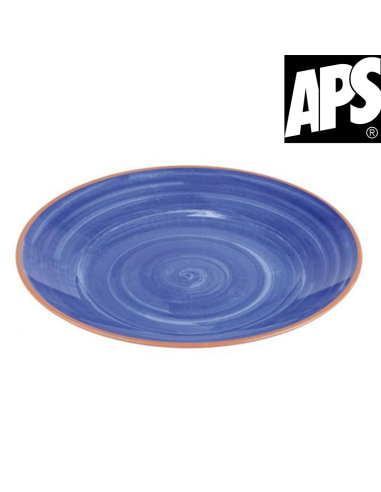 Assiette creuse 40,5 cm mélamine bleue APS