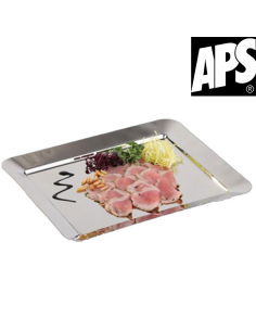 Plateau acier inoxydable bord large 32,5 x 26,5 cm APS