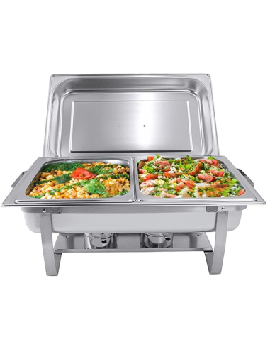 Chafing dish inox rectangle 9.5L REF...