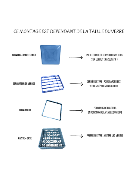 Rack 25 verres 50x50cm avec 1 séparateur inclus