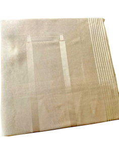 Nappe damassée bande satin 90 x 130 cm taupe ficelle... 2