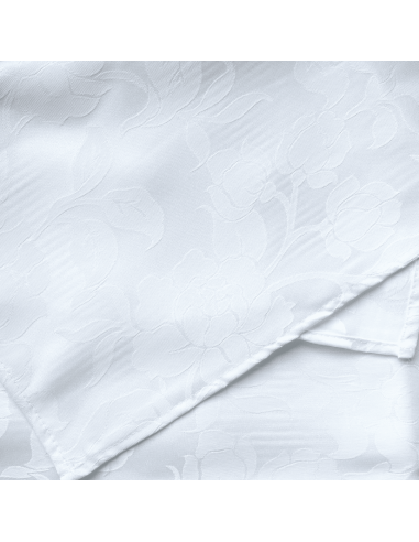 Serviette de table damassée blanche à...