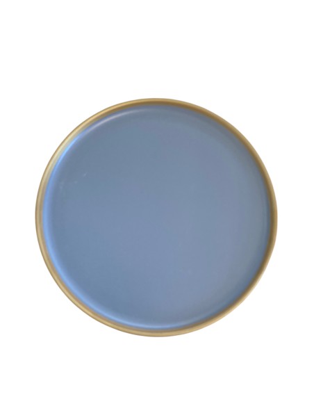 Assiette dessert bord haut or et bleu  22 cm REF : 24478