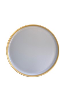Assiette dessert bord haut dorée et beige 22 cm REF : 24447