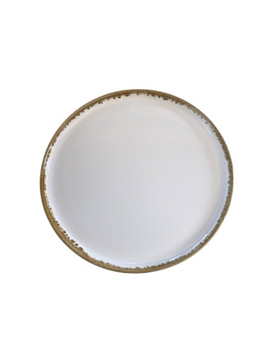 Assiette dessert beige/rose pale bord or 22 cm REF : 22020
