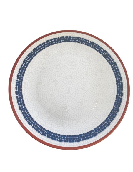 Assiette plate bleu, blanc, rouge 26,5 cm REF: 65745