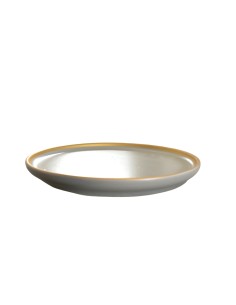 Assiette dessert bord haut dorée et beige 22 cm REF : 24447 2