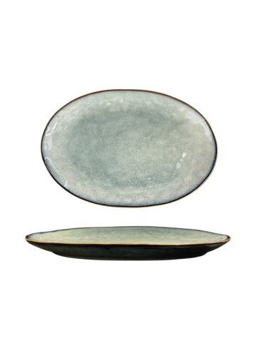 Assiette Ovale Émaux réactifs 31cm REF : P0060G-1