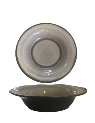 Assiette coupe creuse gris 22cm REF : 85036G