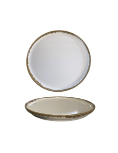 Assiette dessert beige/rose pale bord or 22 cm REF : 22020