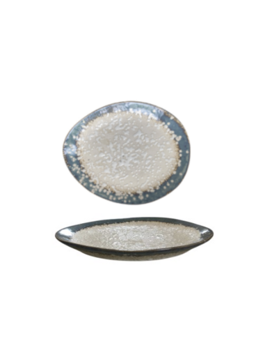 Assiette galet ovale réactive 20cm...