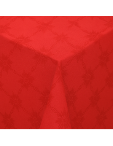 Nappe de table damassée rouge motif...
