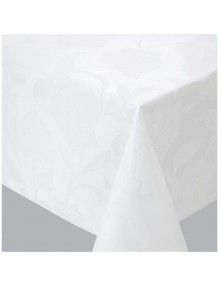 Nappe de buffet damassée blanche à motifs 150 x 400 cm REF : 121540