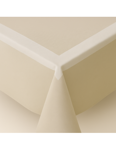 Nappe Carrée Jaune bande Satin 93 cm...