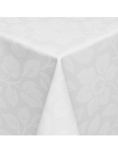 Nappe de table damassée blanche à motifs 150x350 cm REF :...