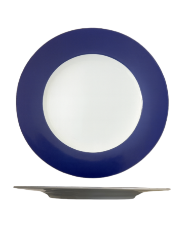 Plat Bleu/ Blanche 30 cm REF : 031225V