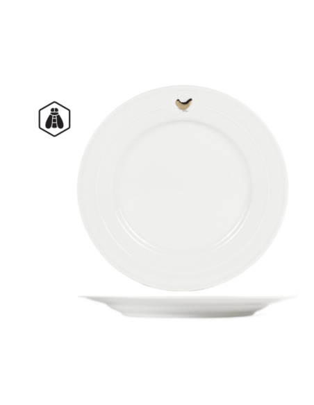 Assiette Plate Bord Haut Coq Or 27 cm REF : 921910P