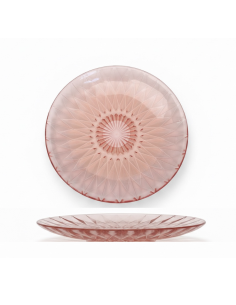 Assiette Dessert En Verre Rose 20 cm REF : 221250