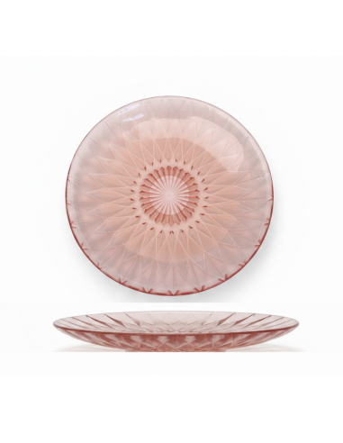 Assiette Dessert En Verre Rose 20 cm...