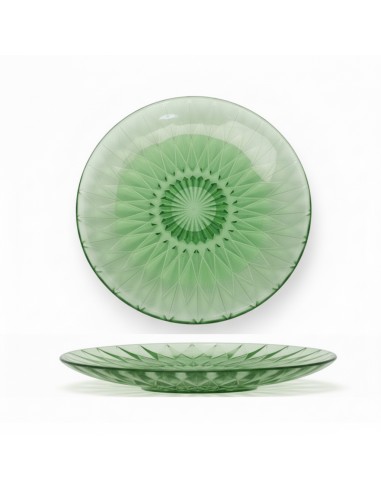 Assiette Dessert En Verre Vert 20 cm...